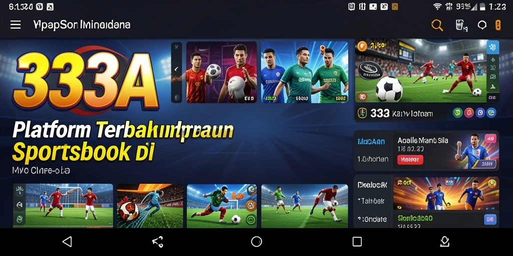 Tampilan antarmuka pengguna aplikasi Sportsbook 333A yang menarik.