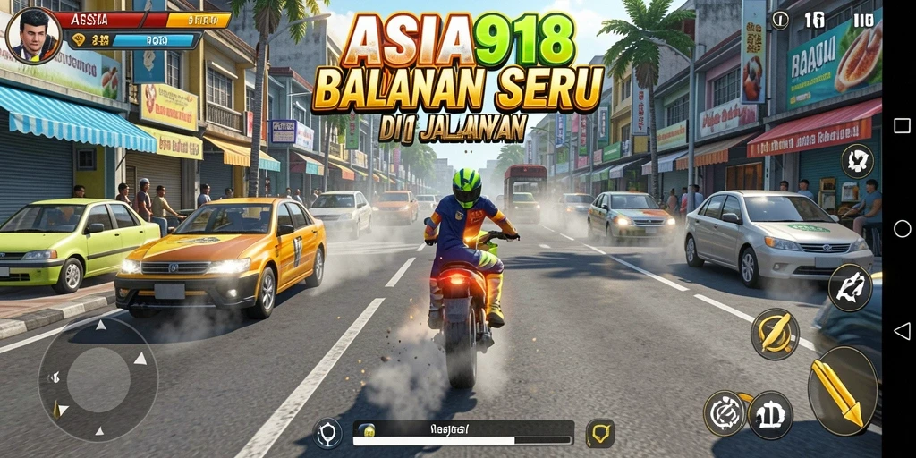 Tampilan menarik dari gameplay balapan seru ASIA918.