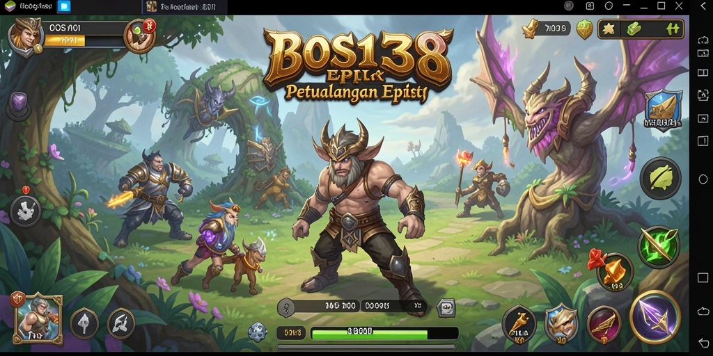 Tangkapan layar gameplay <strong>BOS138</strong> menampilkan pertempuran epik di dunia fantasi.