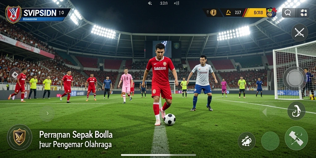 Tampilan gameplay <strong>SVIPSIDN</strong> yang mendebarkan dengan aksi sepak bola yang realistis.