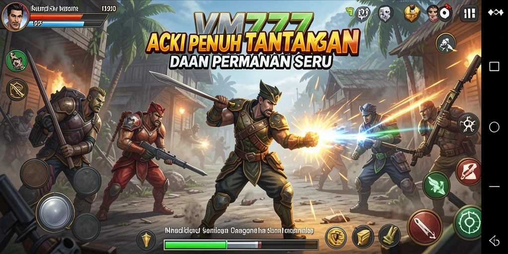 Screenshot utama VM777 menampilkan aksi menegangkan dari gameplay yang intens.