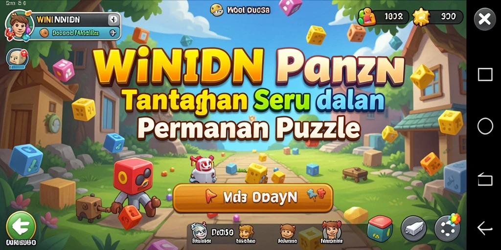 Screenshot gameplay WINIDN yang menunjukkan berbagai puzzle menarik.